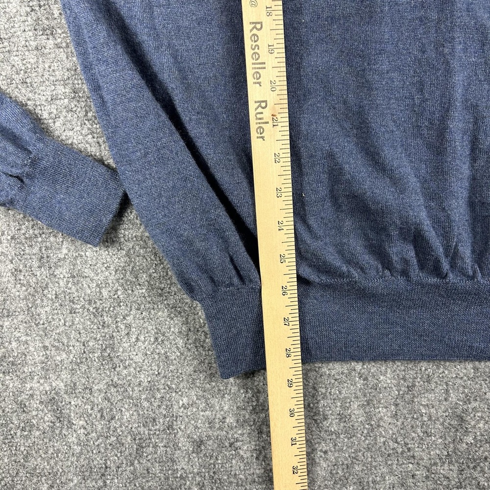Peter‎ Millar Sweater Mens XL Blue Merino Wool 1/4 Zip Mock Neck Pullover - Picture 6 of 6